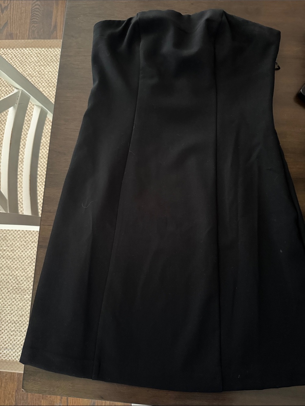 Black Strapless A-Line Dress